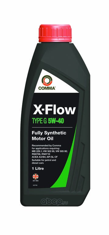 5w40 1л comma x-flow type g mb 229.1/vw505.00, XFG1L